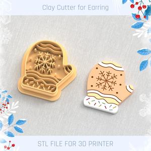 Winter Gloves Clay Cutter, Winter Earring Cutters, Christmas Clay Cutters, Mini Clay Cutters 3 Sizes