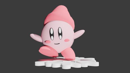 3D Printable Snow Christmas Kirby Model
