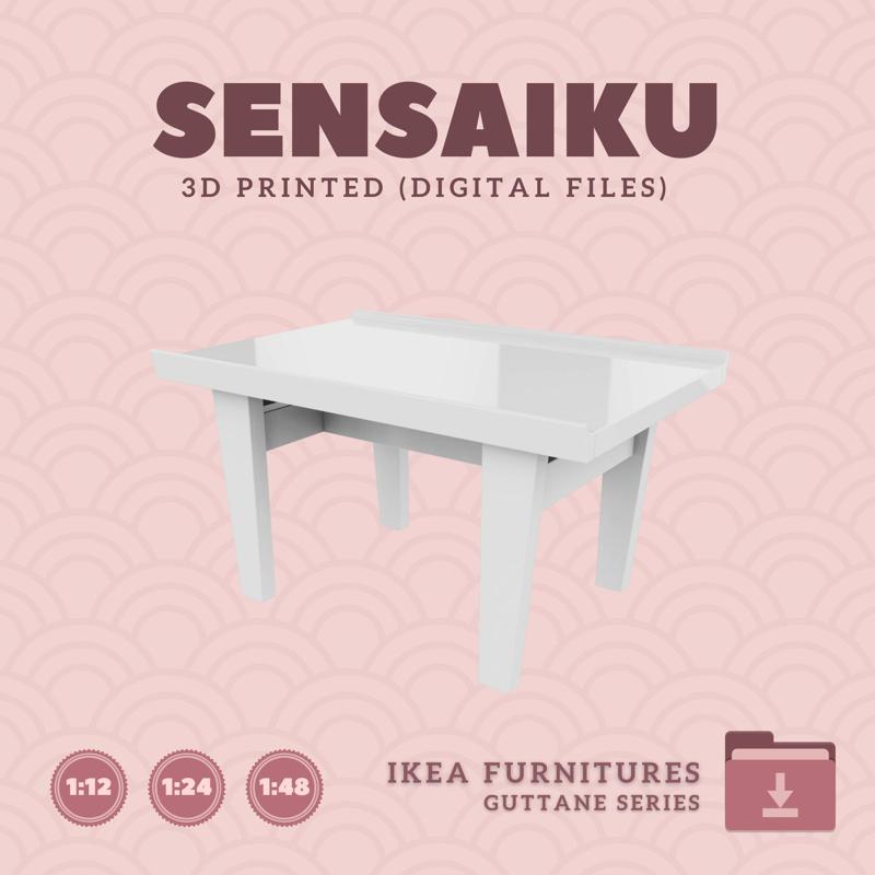 Miniature Replica 01. GUTTANE Side Table for Miniature Dollhouse - IKEA - 3D Print Instant Download