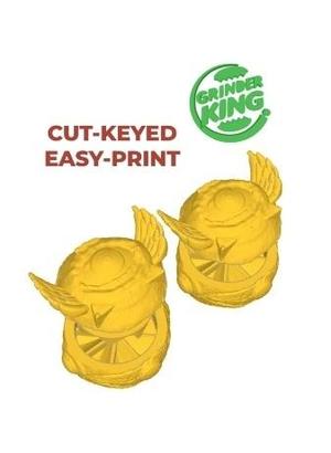GRINDER GRINDER ILLUMINATI STONE EYE CRUSHER XXL GRINDERKING 105X100X105 MM -READY TO PRINT - PRINTING ON SITE- EASY PRINT- FDM SLA