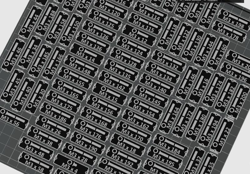Gridfinity Bin Labels Flat-Head cap screw hex socket ISO 10642 former DIN 7991 M2.5, M3, M4, M5, M6, M8, M10, M12, M14, M16, M18, M20