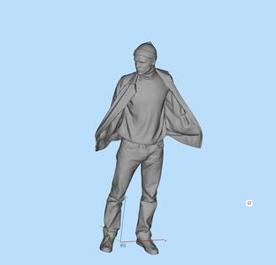 Man wearing a hat and putting his hands in his pockets turns into wings