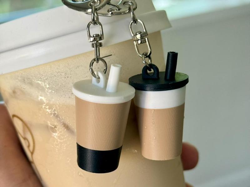 Customizable Boba Milk Tea Keychain