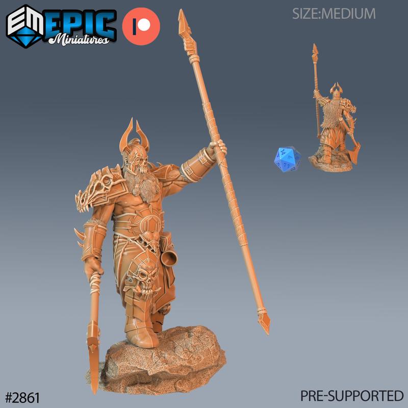 Viking Einherjar Victory ‧ DnD Miniature ‧ Tabletop Miniatures ‧ Gaming Monster ‧ 3D Model ‧ RPG ‧ DnDminis ‧ STL FILE