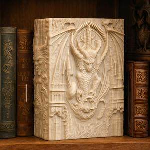 Dark Fantasy Gargoyle Book Nook Book End Storage Box