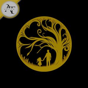 Dad and daughter - Silhouette - 2D Wall Art Decor