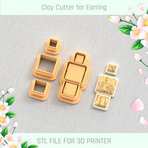 Geometric Earring with Precious Stones F POLYMER CLAY CUTTER