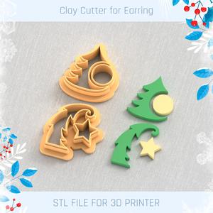 Tree Earring Christmas Polymer Clay Cutter