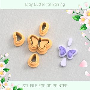 Butterfly Earring with Precious Stones H POLYMER CLAY CUTTER