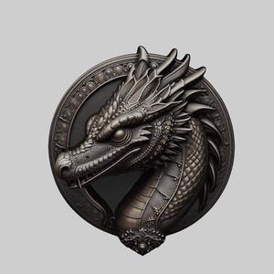 Komodo Dragon Animal Head Komodo Dragon Animal Medallion for CNC Router Laser & 3D Printer