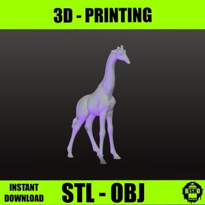 Giraffe DIGITAL FILE FOR 3D PRINTING ,ANIMAL IN MINIATURE,STL AND OBJ