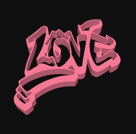GRAFFITI 3D -LOVE-3D- 143X71X15MM EASY PRINT NO SUPPORTS SIN SOPORTES