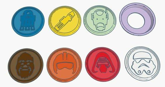 Star Wars Pop Badges Rebel, Jedi, Imperial, Mandalorian, Trooper