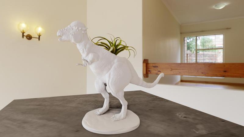 Bone head Pachycephalosaurus dinosaur planter pot flower vase STL