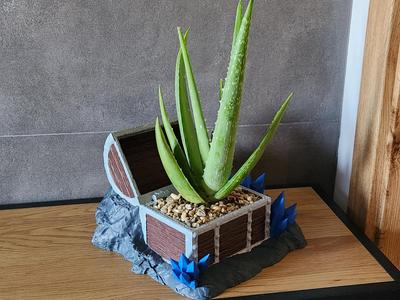 Treasure chest flower pot