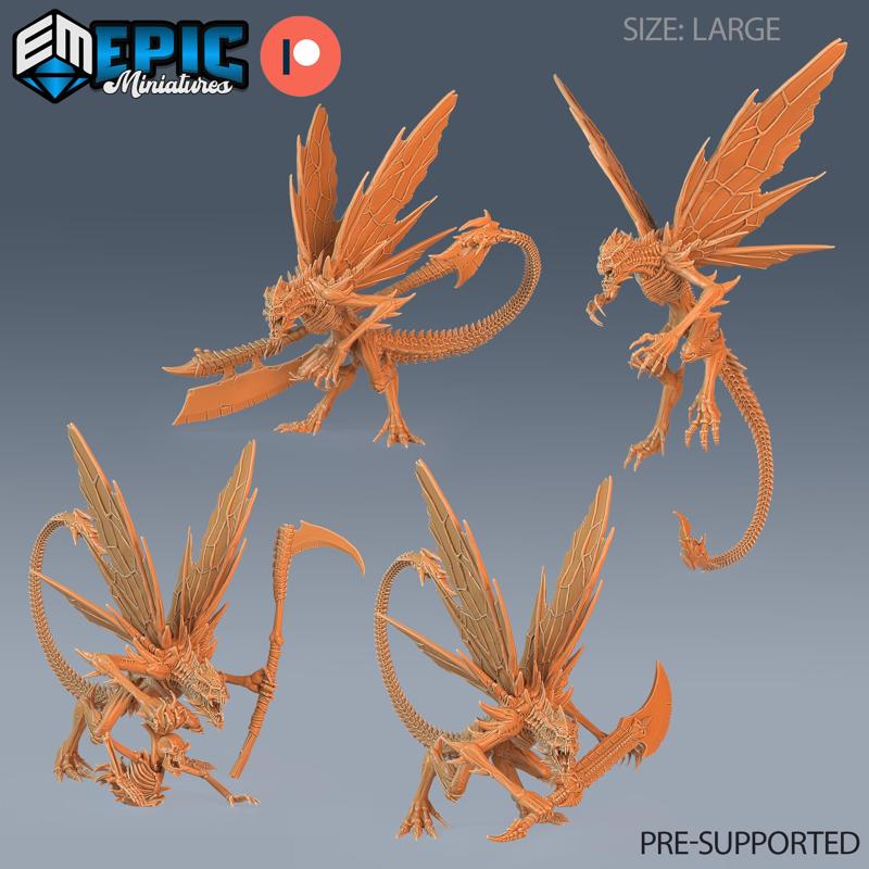 Bone Devil Set ‧ DnD Miniature ‧ Tabletop Miniatures ‧ Gaming Monster ‧ 3D Model ‧ RPG ‧ DnDminis ‧ STL FILE
