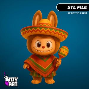Labubu Sombrero - Chibi Mexican Costume STL Figure