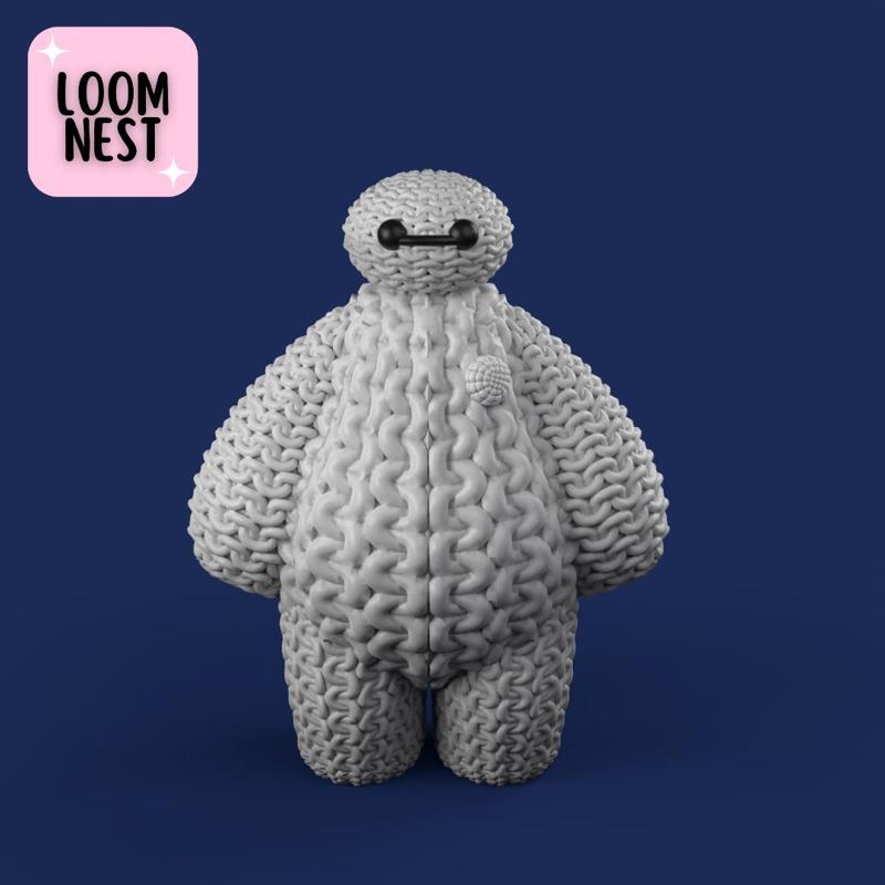 BAYMAX KNITTED - CROCHET - BIG HERO 6 - MOVIE - DECORATION - 3D PRINT MODEL - FANART - 3MF MULTICOLOR - NO SUPPORTS