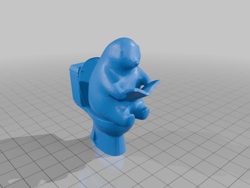 KUMATY : Polar Bear Sitting on a toilet reading a newspaper