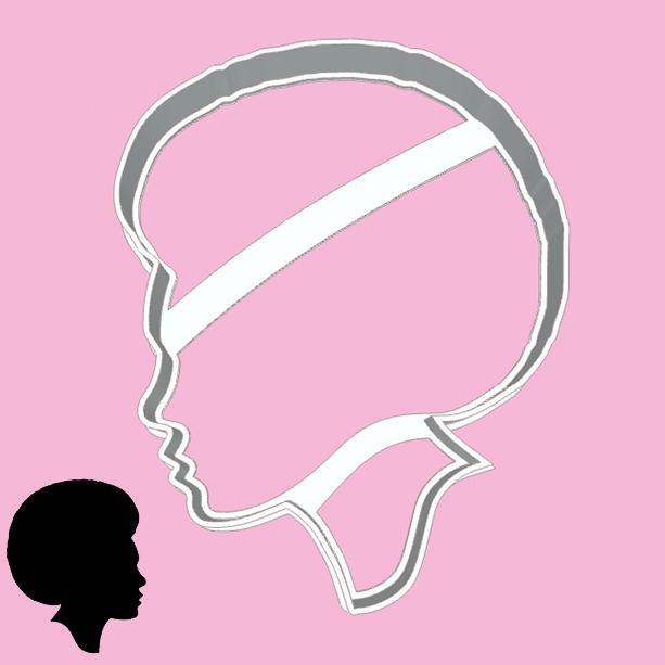 Barbie cookie cutters - barbie silhouette (afro, black) (style 4)