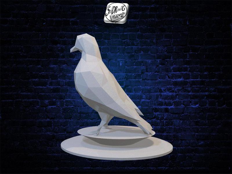 Homing Pigeon - Low Poly - Bust - Excellent Design - Decor