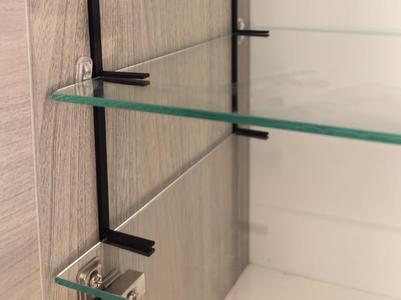 Mobile glass shelf bathroom