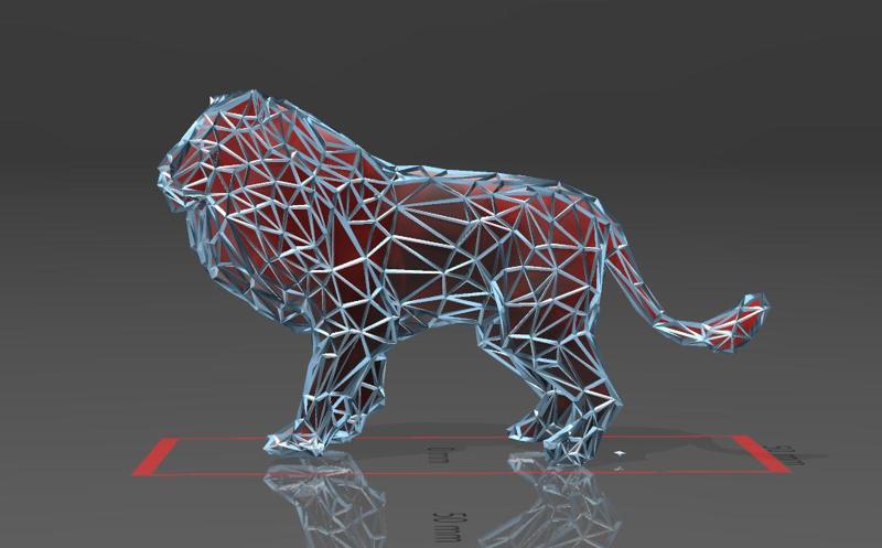 King Lion Noble Look - Low Voronoi Style - Single Spider Web - LowPoly - Perfect Design - Easy Print - Decor