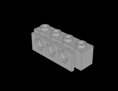 Lego Compatible (2989.dat) Technic Brick  1 x  4 with Holes and Bumper Holder