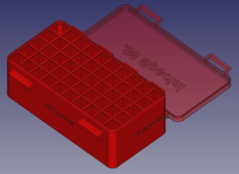 .38 Special, Head Up, Snug Double Snap Latch Modular Ammo Box