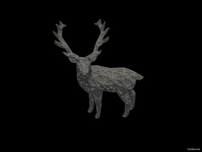 Deer Elegant Antlers - Voronoi Style - Spider Web - LowPoly - Perfect Design - Easy Print - Decor