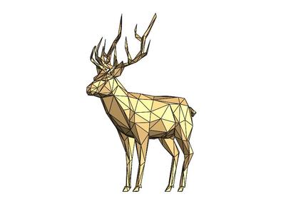 Deer L33 - Low Poly - Excellent Design - Decor