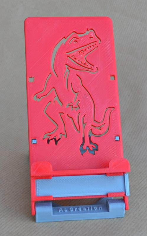 FOLDING HOLDER FOR SMARTPHONE OR TABLET - Design : Dinosaur