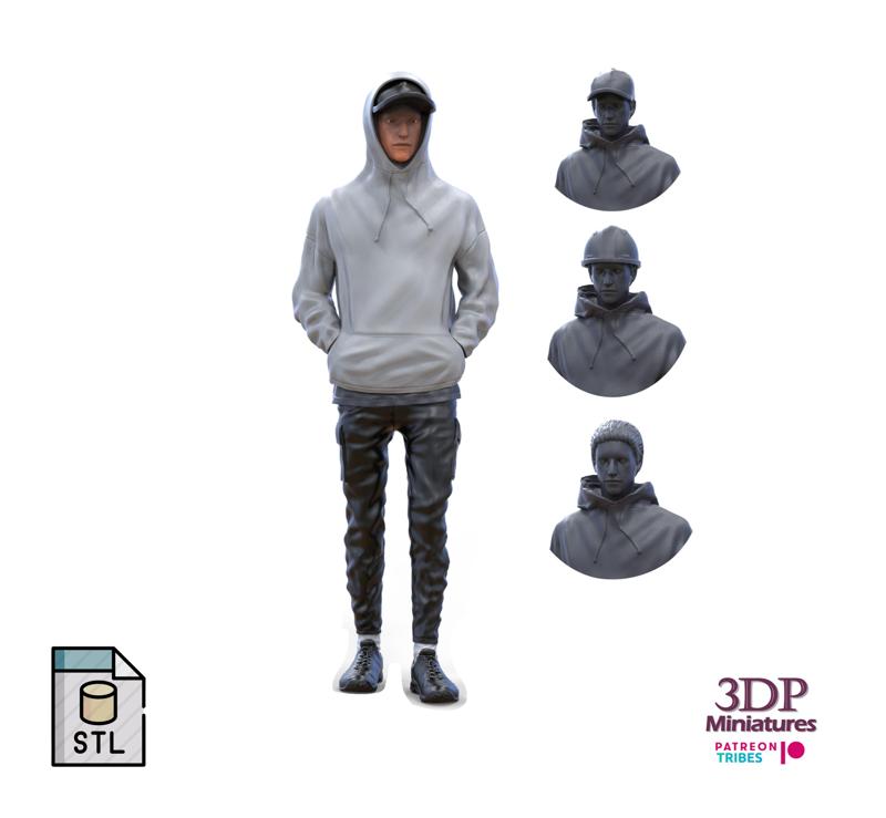 Standing Hoodie guy 3D print model