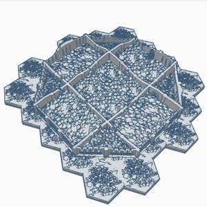 Gothic Destroyed Building 17 (GHB132-GHB139) with Hex Based GDHB017