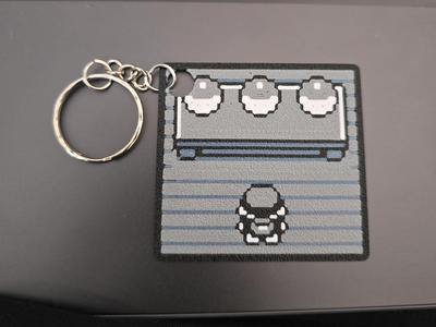Pixel Art Pokemon Keychain Minimalist Design