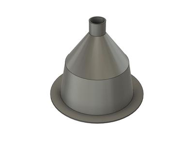 A funnel that can accept 12mm tubing