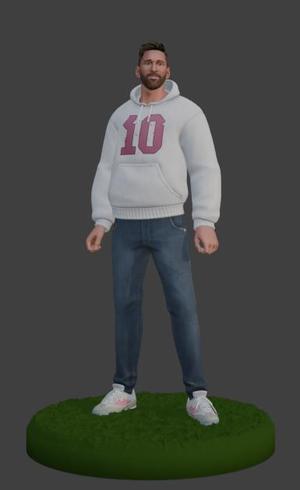 Lionel Messi Fortnite Style in Hoodie - Casual Cool Pose 3D Model - Ready to Print STL