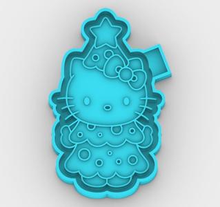 Hello Kitty Christmas tree costume - Merry Christmas- freshie mold - STL for silicone mold