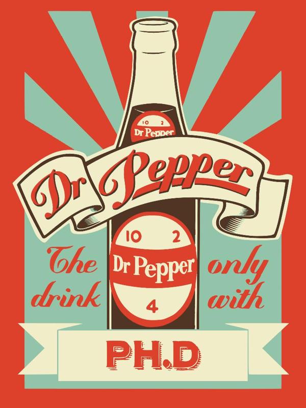 Vintage Dr Pepper Poster (4 Color)