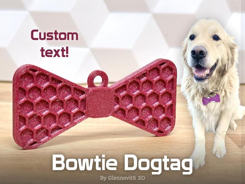 Customizable Bowtie Dogtag (For dogs with style!)