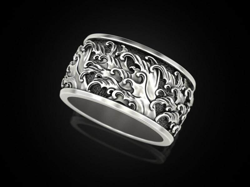 Mesmerizing Japanese Wave Ring