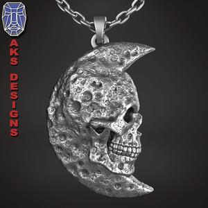 skull Pendant jewelry Moon skull v1 stl file