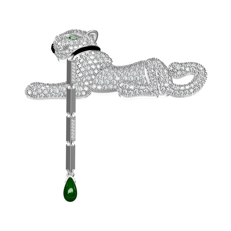 Panther Iced Diamond Hip Hop Brooch