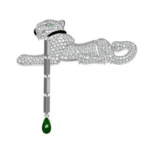 Panther Iced Diamond Hip Hop Brooch