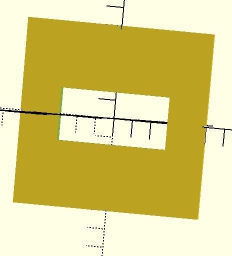 OpenScad Panel Cutout Template - Rectangular hole