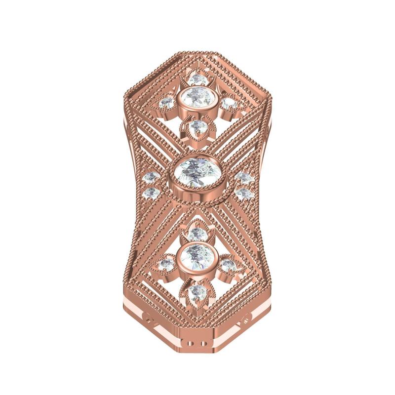 Antique Milgrain Art Deco Diamond Pendant