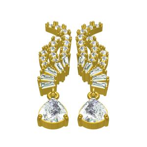 Pear Cut Diamond Drop and Dangle Stud Earring