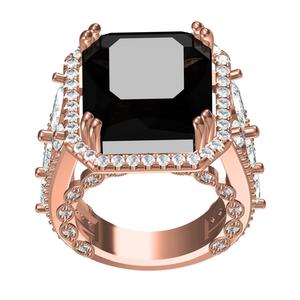 Black Emerald Stone Cocktail Ring