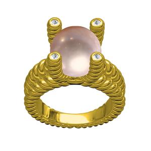 Pearl Set Full Roped Shank Ring