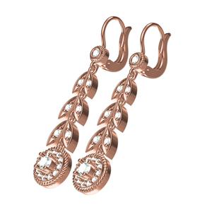 Antique Floral Design Lond Dongle Earring